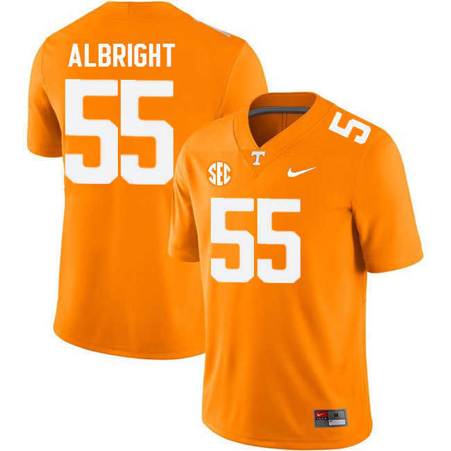 Men #55 Will Albright Tennessee Volunteers College Football Jerseys Stitched Sale-Orange